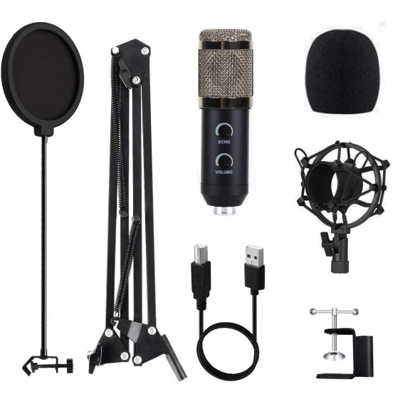 2021 Upgraded USB Condenser Microphone for Computer, Great for Gaming, Podcast, LiveStreaming, YouTube Recording, Karaoke on PC, Plug & Play, with Adjustable Metal Arm Stand, Ideal for Gift, Black 2021 Upgraded USB Condenser Microphone for Computer, Great for Gaming, Podcast, LiveStreaming, YouTube Recording, Karaoke on PC, Plug & Play, with Adjustable Metal Arm Stand, Ideal for Gift, Black