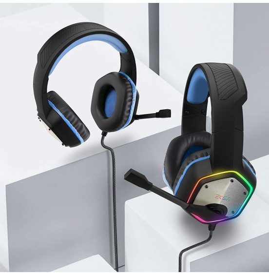 EKSA E1000 USB Gaming Headset for PC - Computer Headphones with Microphone/Mic Noise Cancelling, 7.1 Surround Sound Wired Headset&RGB Light - Gaming Headphones for PS4/PS5 Console Laptop EKSA E1000 USB Gaming Headset for PC - Computer Headphones with Microphone/Mic Noise Cancelling, 7.1 Surround Sound Wired Headset&RGB Light - Gaming Headphones for PS4/PS5 Console Laptop