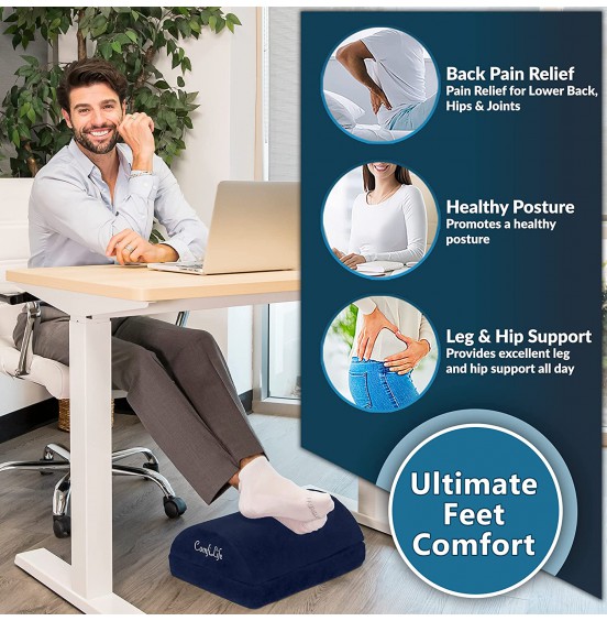 ComfiLife Foot Rest for Under Desk at Work - Adjustable Memory Foam Foot Rest for Office Chair & Gaming Chair - Ergonomic Design for Back & Hip Pain Relief (Black) ComfiLife Foot Rest for Under Desk at Work - Adjustable Memory Foam Foot Rest for Office Chair & Gaming Chair - Ergonomic Design for Back & Hip Pain Relief (Black)